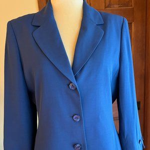 Dana Buchman Royal Blue jacket silk wool blend Size 12